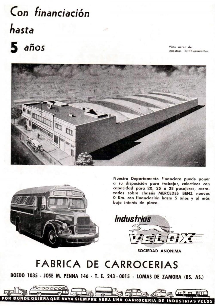 VELOX - PROPAGANDA
EXTRAIDA DE LA REVISTA INDUSTRIA CARROCERA ARGENTINA
