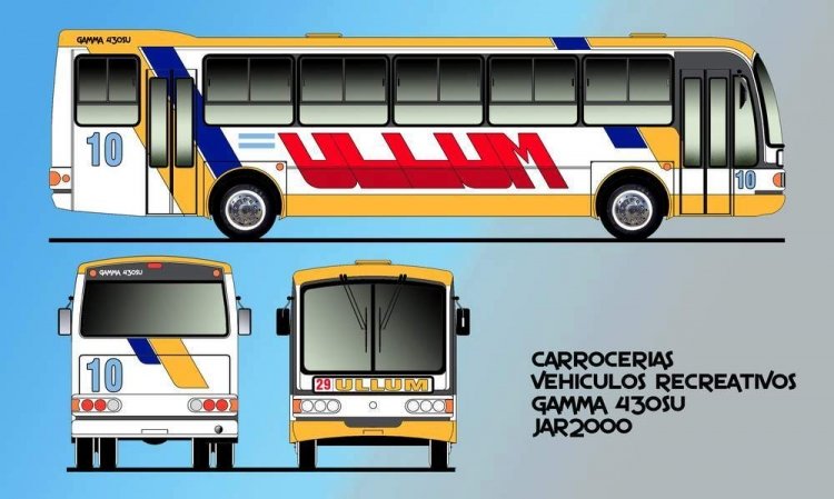 GAMMA 430 SU
CARROCERIAS VEHICULO RECREATIVOS MENDOZA
GRAFICA JAR2000 Y PROYECTO CARROCERIA
Palabras clave: SERVICIO URBANO