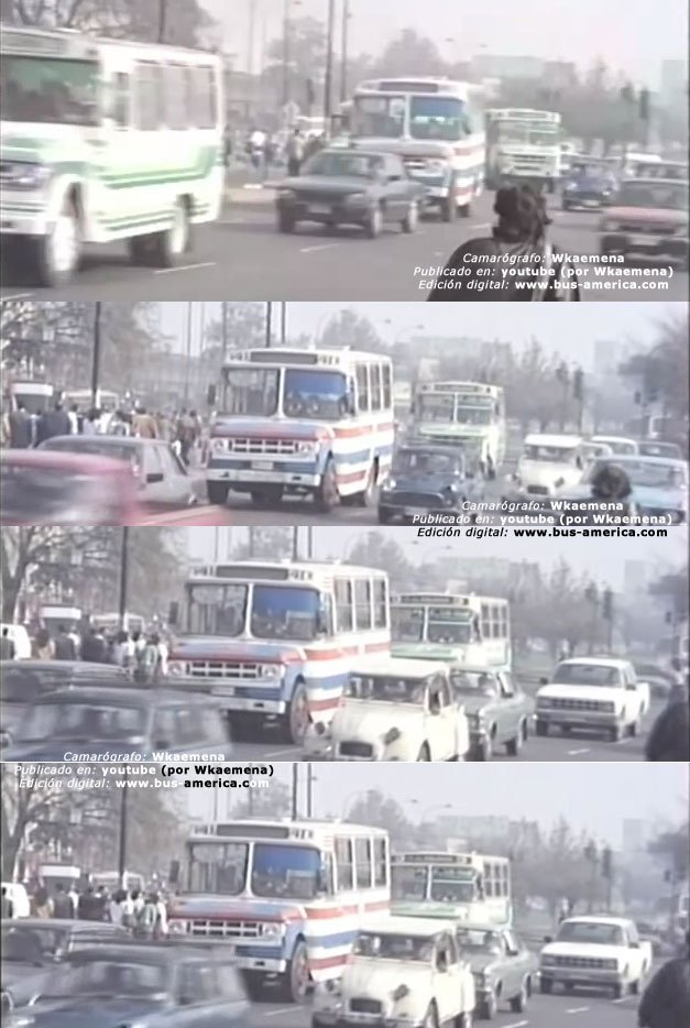 Dodge - Caio Gabriela Andino (en Chile) - Peñalolen Est.Central 5 de Abril Las Parcelas
Camarógrafo: Willy Kaemena
Fotogramas extraídos de: "Santiago de Chile, may 1989 Transit" en http://www.youtube.com/watch?v=6Kz4XV8FV_c
