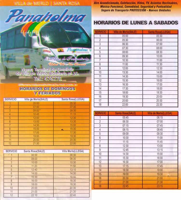 Agrale MA - Armar Dezeo - Panaholma
Planilla de Horarios 2010
