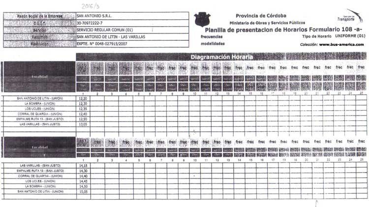 San Antonio
Horarios 2016
