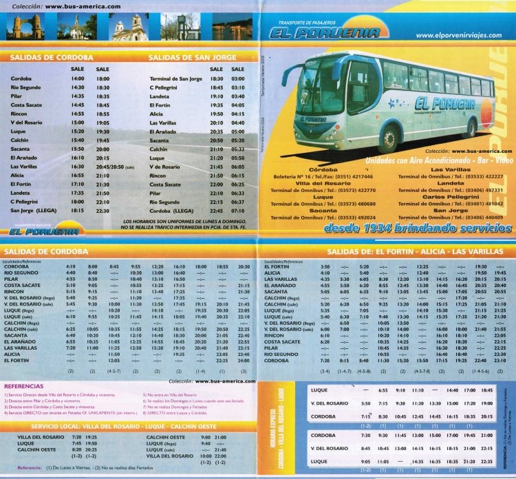 El Porvenir
Horarios 2008 verano
