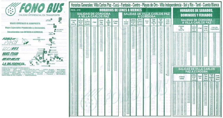Fonobus
Horarios 2012
