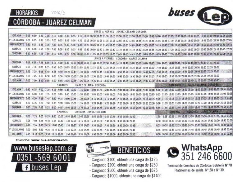 Buses Lep
Horarios 2016

