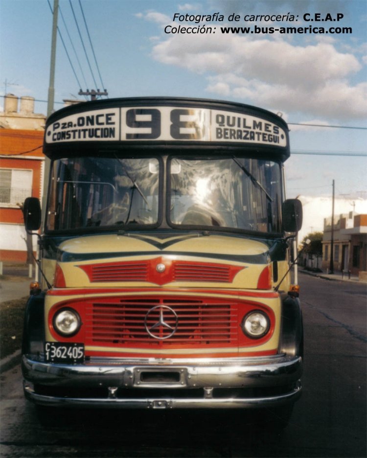 Mercedes-Benz LO 1114 - C.E.A.P. 34.00 - Expreso Quilmes
C.1362405
http://galeria.bus-america.com/displayimage.php?pos=-23088
Fotografía de: Carrocerías Especiales para Autotransporte de Pasajeros (CEAP) 

