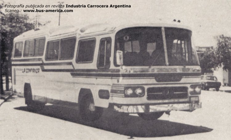 Mercedes-Benz O 140 - Unicar - La Confianza
Fotografía publicada en revista Industria Carrocera Argentina
