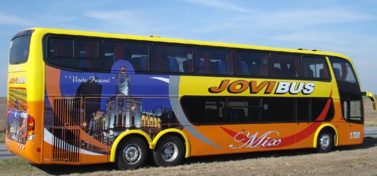 Marcopolo Paradiso 1800 DD GVI (en Argentina) - JOVI BUS 1700
www.jovibus.com.ar
Palabras clave: marcopolo jovibus 1700