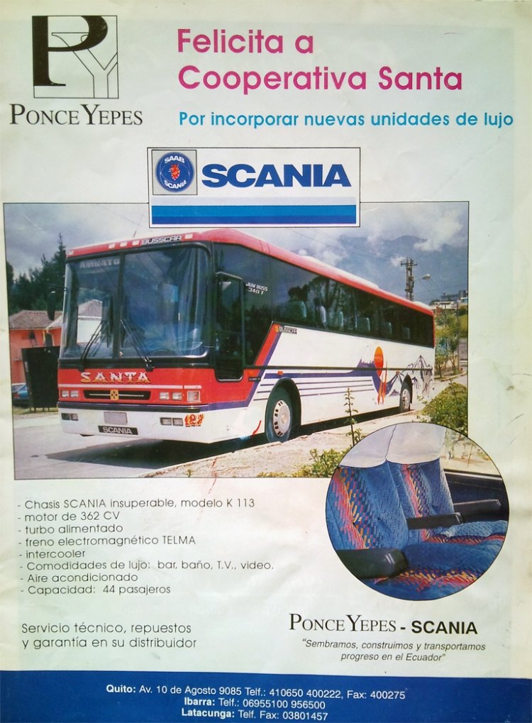 Scania K 113 - Busscar Jum Buss 340 T (en Ecuador) - Santa
Anuncio 1996-97
