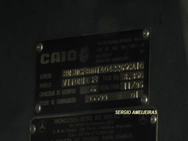 Placa de fabricación de carrocería de CAIO Vitória para exportación (en Argentina)
VITORIA FE
Palabras clave: placa caio vitoria savio jujuy