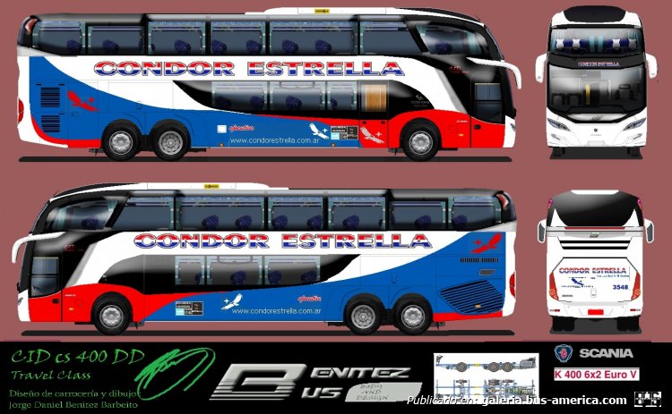 Benitez Bus CID VII CS400 DD SCANIA K 400 6X2
diseño de mi autoria version doble piso
Palabras clave: Benitezbus Cid Scania condor estrella doble piso diseño sin carrozar