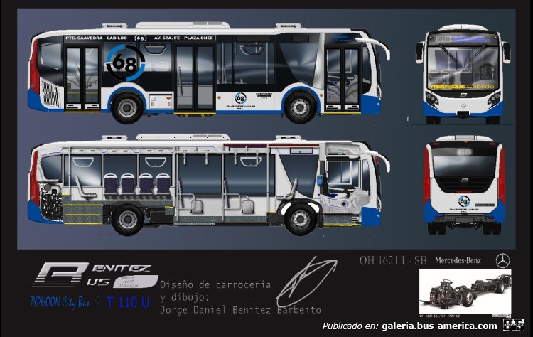BENITEZBUS TYPHOON CITYBUS IV MB OH 1621 L-SB LINEA 68 
otra version de mi modelo ficticio de omnibus urbano sobre chasis mercedes benz y una version de casi 11m. agil pero a la vez con bastante capacidad 
Palabras clave: typhoon benitezbus oh 1621 linea68 metrobus