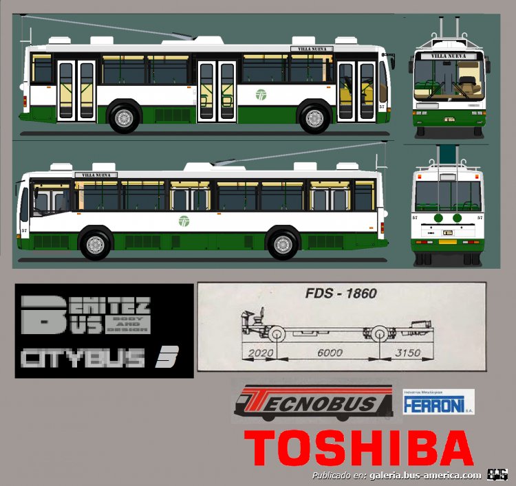 BENITEZ BUS "CITY BUS 3" 200 EU (TROLEBUS) (FICTICIO)
Version trolebús de mi carrocería ficticia urbana en este caso de 1994
Palabras clave: Trolebús Ferroni Benitezbus EPTM Mendoza