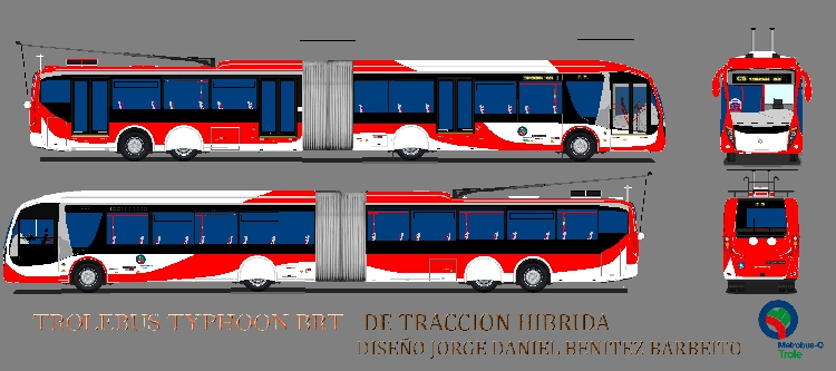 TROLEBUS FICTICIO TYPHOON  BRT (BUS RAPID TRANSIT) RENOVACION SISTEMA DE TROLEBUSES DE QUITO ECUADOR
VERSION TROLEBUS DE MODELO TYPHOON BRT  DISEÑO EXCLUSIVO PARA ACTUALIZAR EL SISTEMA DE TROLEBUSES DE QUITO ECUADOR
Palabras clave: BENITEZ BUS TYPHOON BRT TROLEBUS QUITO MERCEDES BENZ DISEÑOS SIN CARROZAR