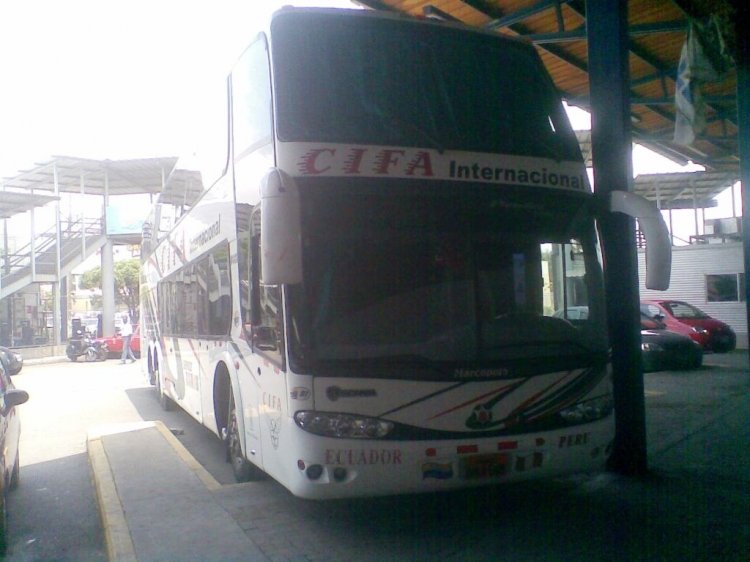 MARCOPOLO (EN ECUADOR) - CIFA
�OAJ-589?
FOTO TOMADA EN LA TERMINAL TERRESTRE PROVISIONAL (ACTUALMENTE PARKING DE EMBARQUE DE ENCOMIENDAS DE BUSES) DE GUAYAQUIL
