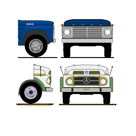 FRONTALES Y LATERALES DE FORD Y M BENZ
Este diseño de frontales y laterales es de mi autoria, el indicado por angel rodfire corresponde a un dibujo de A Barbaguelatta.
Palabras clave: Ford