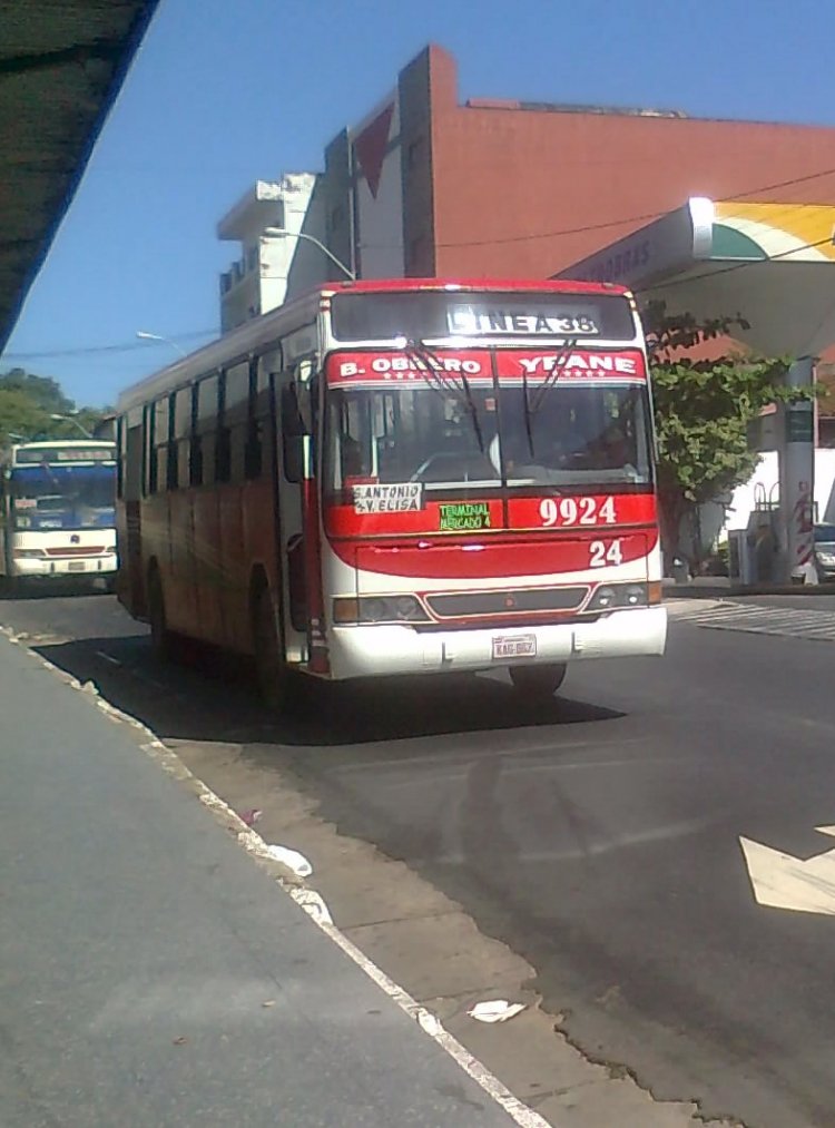 Mercedes-Benz OH 1620 - Marcopolo Torino GV (en Paraguay) - Empresa Mcal Lopez Linea 38 , Interno 9924 
Palabras clave: MB