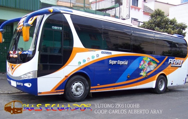 YUTONG ZK6100HB (en ECUADOR) - Aray
Coop Carlos Alberto Aray

Palabras clave: YUTONG ZK6100HB  (ECUADOR)