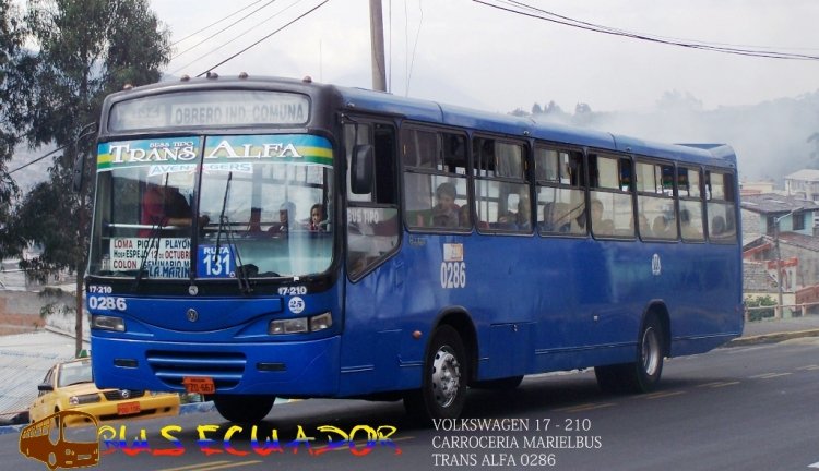 Volkswagen 17 -210 Carroceria MarielBus
Bus Tipo de Quito 
Trans Alfa
movil 25
Palabras clave: Volkswagen 17 -210 Carroceria MarielBus