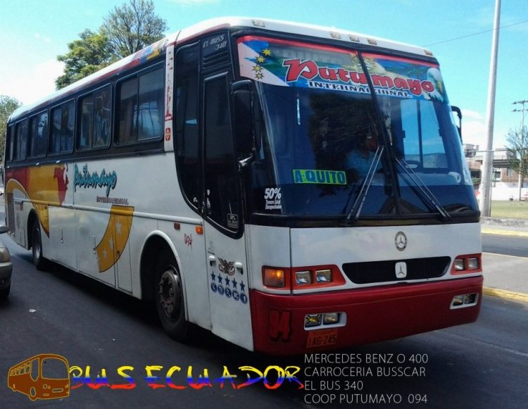 Mercedes Benz  O 400 Carroceria Busscar (EN ECUADOR)
Coop Putumayo
Movil 94
Palabras clave: Mercedes Benz  O 400 Carroceria Busscar (EN ECUADOR)