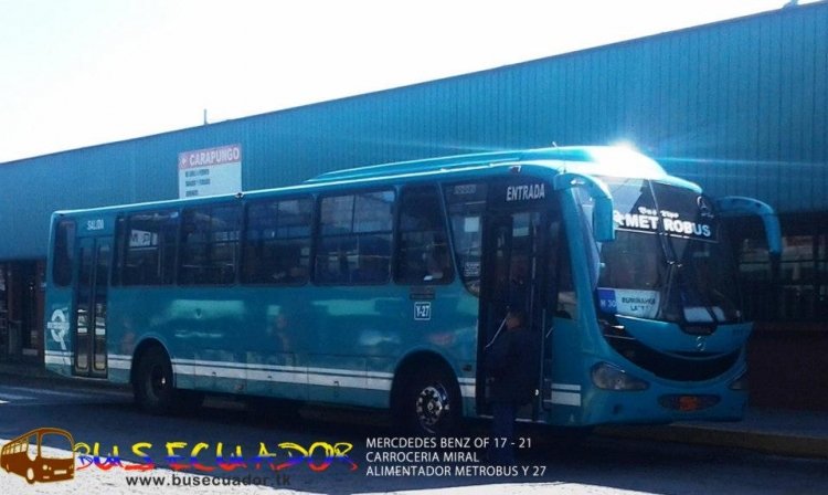 Mercedes Benz OF 17-21 Carroceria Miral
Alimentador Trolebus Quito
MOVIL Y 27
Palabras clave: Mercedes Benz OF 17-21 Carroceria Miral