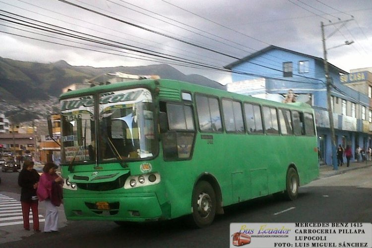 Mercedes Benz 1415 Carroceria Pillapa
¿PZE574?
Bus de servicio Urbano Interparroquial de Quito
Coop Lupocoli
Imagen extraida de BUS ECUADOR
Palabras clave: Mercedes Benz 1415 Carroceria Pillapa