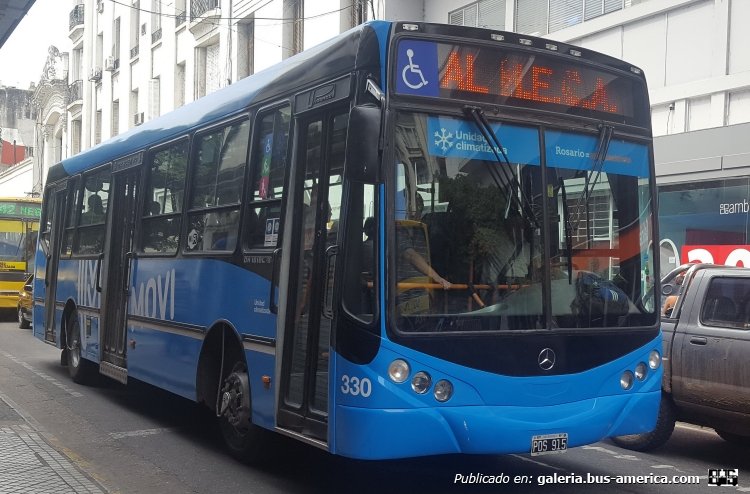Mercedes-Benz OH 1618 L sb - Metalpar Iguazú 2010 - Movi (Semtur)
POS915

Línea 122, interno 330

Esta es la "nueva" prestataria d ela ciudad de Rosario, se denomina Movi y es la fusión (futura) de las empresas estatales, Semtur y La Mixta. Este es uno de los repintados de Semtur, que junto con 25 coches que circulan desde el lunes próximo pasado, están circulando  todos en la linea 122
