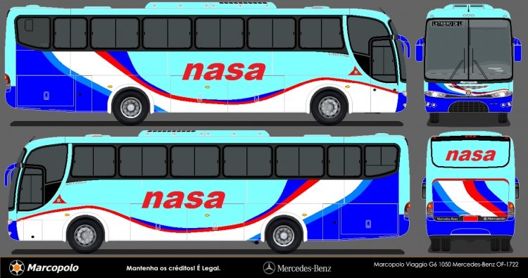 Mercedes-Benz OF 1722 - Marcopolo Viaggio GVI (para Paraguay) - N.A.S.A.
corte de pintura de la empresa NASA
