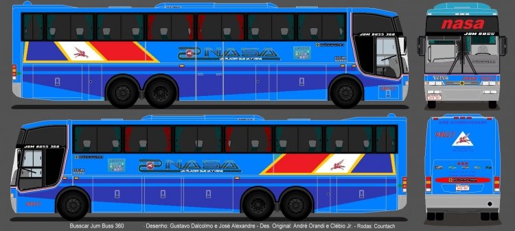 Volvo B 10 M - Busscar Jumbuss 360 (para Paraguay) - N.A.S.A.
Diseño y corte de pintura
