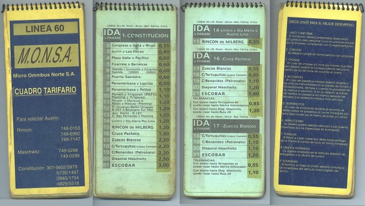 Libretas de tarifas - MONSA
Distintas hojas tarifa MONSA. Secciones
