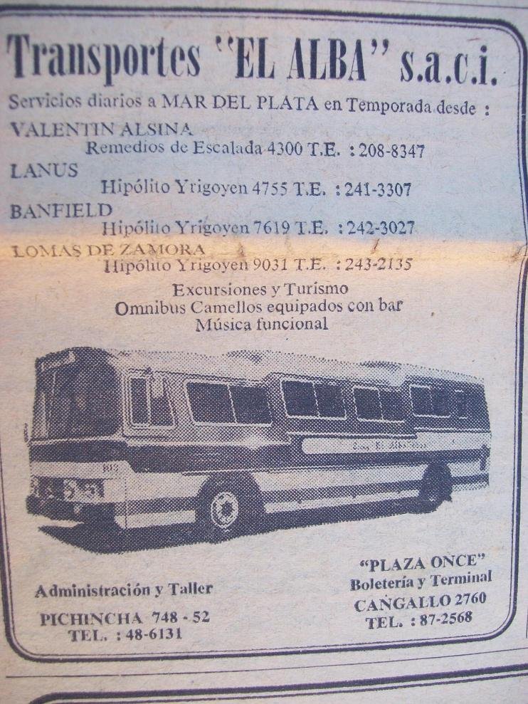 TRANSPORTES EL ALBA
Fotografía publicada en diario: Clarín
Palabras clave: VIEJAS
