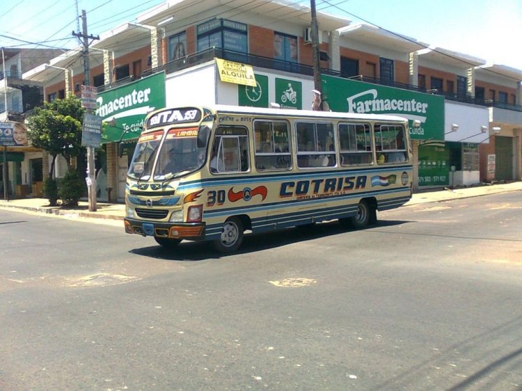 Toyota Dina -  Davalos - Cotrisa , Linea 159
Este bus es muy extraño, y me quedan dudas tanto de chasis como la carroceria...
Palabras clave: Cotrisa