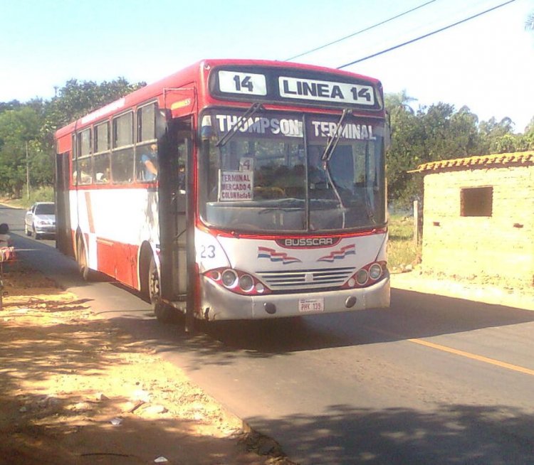 Mercedes-Benz OH ¿? - Busscar Urbanuss (en Paraguay) - linea 14 , Cnel Thomson
PHK139
Fotografia: Dear
Palabras clave: MB