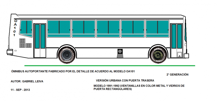 El Detalle OA 101 - El Detalle 
VERSIÓN CON CHASIS NORMAL DE 5170mm ENTRE EJES
PRODUCIDO ENTRE 1991 Y 1992
DIBUJO DE MI AUTORÍA
Palabras clave: EL DETALLE OA101 II STANDARD DEUTZ