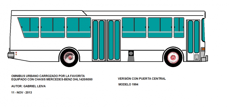 Mercedes-Benz OHL 1420 - La Favorita 
Versión con puerta central
