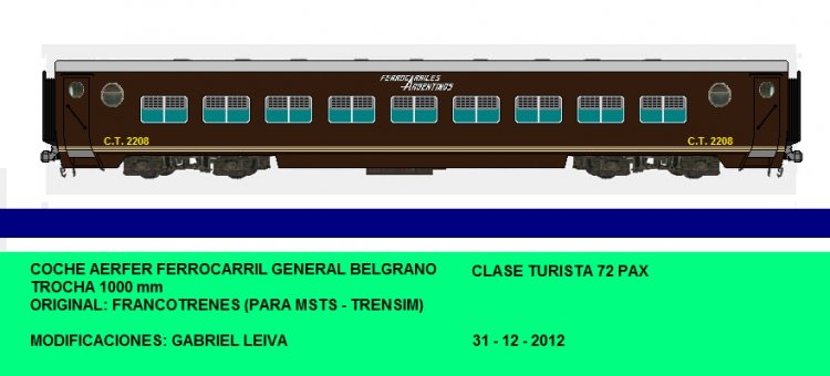 COCHE CLASE TURISTA - PISTOIESI
ILUSTRACIÓN COCHES FERROCARRILES ARGENTINOS
Palabras clave: FIAT AERFER MATERFER PISTOIESI FERROCARRILES ARGENTINOS BELGRANO CLASE TURISTA