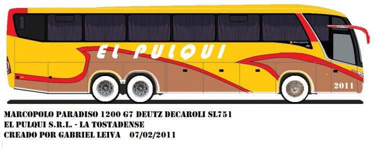 MARCOPOLO G7 (para Argentina) - DECAROLI
UN ENGENDRO CREADO POR MI...
(Diseño ficticio, no desarrollado por Marcopolo)
Palabras clave: MARCOPOLO PARADISO G7 1200 DEUTZ DECAROLI