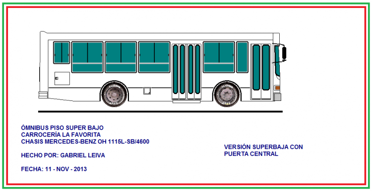 Mercedes-Benz OH 1115 L SB - La Favorita
Versión superbaja con puerta central
