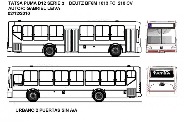 TATSA PUMA D12 SERIE 3
VERSIÓN DE TATSA PUMA D12 DE TERCERA GENERACIÓN SIN AIRE ACONDICIONADO Y 2 PUERTAS.
Palabras clave: TATSA  PUMA  D12  DEUTZ    PLAZA