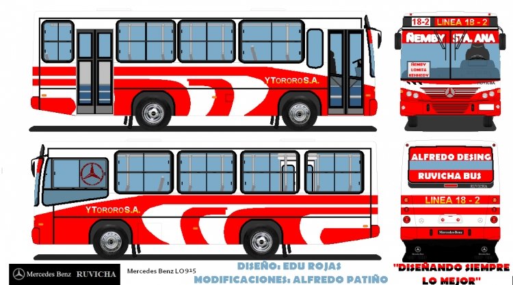 Mercedes-Benz LO 915 - Ruvicha - Linea 18-2 , Ytororo S.R.L.
Diseño: Eduardo Rojas
Modificaciones: Alfredo Patiño
Palabras clave: MB