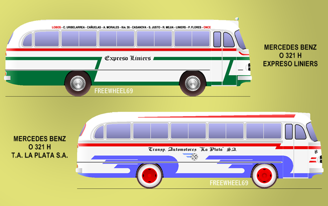 Mercedes-Benz O 321 H (en Argentina) - Líneas 88 y 338
(Datos de arriba hacia abajo)
