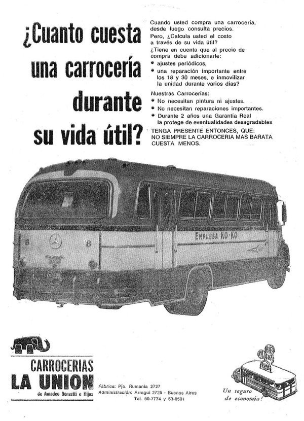 Publicidad carrocerías La Unión
Anuncio de la carrocería La Unión
Publicado en revista : La Gaceta del Transporte
