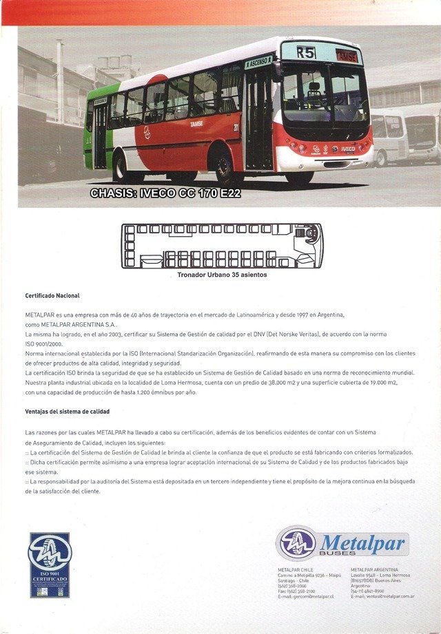 Iveco CC 170 E22 - Metalpar Tronador
Folleto Metalpar Tronador
