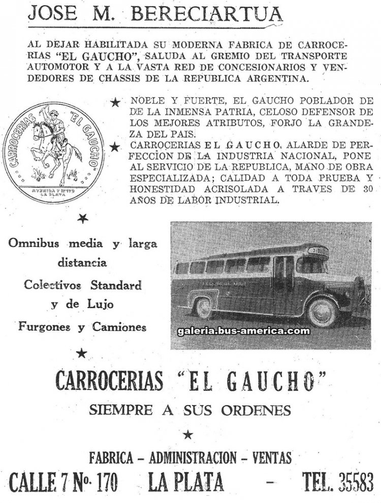 Mercedes-Benz L 312 - El Gaucho - Flecha de Oro
Publicidad carrocerías El Gaucho
Palabras clave: Mercedes-Benz / L 312