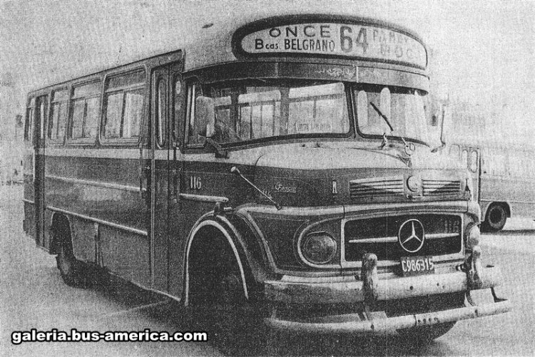 Mercedes Benz LO 1114 - El Indio - Pedro De Mendoza
C 986315
Línea 64 - Interno 116

Foto: revista El Auto Colectivo
