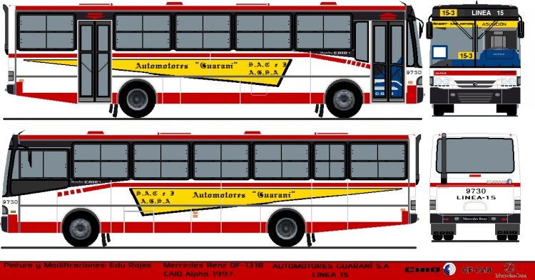 Mercedes-Benz OF 1318 - Caio Alpha (en Paraguay)  Automorores Guarani S.A. , Linea 15
Pintura y Modificaciones: Eduardo Rojas
Palabras clave: MB