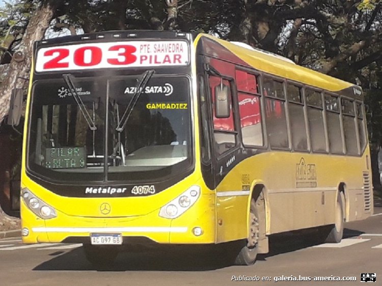 Mercedes-Benz O-500 U - Metalpar Iguazú Nueva Generación - Azul S.A.T.A.
AC 097 GB
Línea 203 (Pcia. de Buenos Aires) - Interno 4074

Foto: "Truku" Gambadiez
Colección: Charly Souto
Palabras clave: Azul S.A.T.A. - Interno 4074