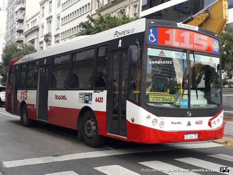 Agrale MT 15.0 LE - Todo Bus Pompeya III - T.A.R.S.A.
AE 046 JP
Linea 115 (Buenos Aires) - Interno 4420

Foto: "Truku" Gambadiez
Colección: Charly Souto
Palabras clave: T.A.R.S.A. - Interno 4420