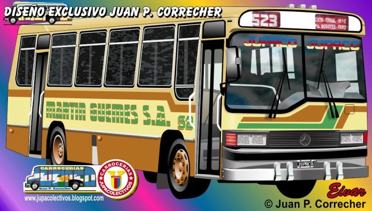 EMPRESA MARTIN GÜEMES - EIVAR OHL 1320
Dibujo realizado por Juan Pablo Correcher
mostrados en el sitio www.jupacolectivos.blogspot.com
Palabras clave: MARTIN GUEMES EIVAR