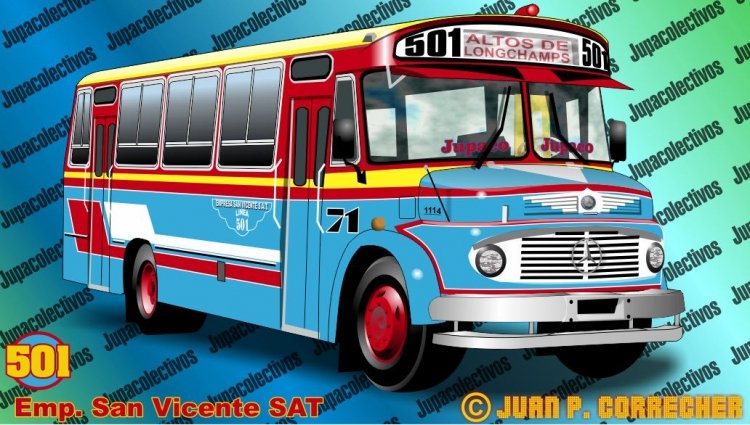 Mercedes-Benz LO 1114 - C.E.A.P. - San Vicente
Empresa San Vicente S.A.T. - Línea 501 de Alte. Brown - Interno 71
Dibujo de Juan P. Correcher
Palabras clave: DIBUJOS