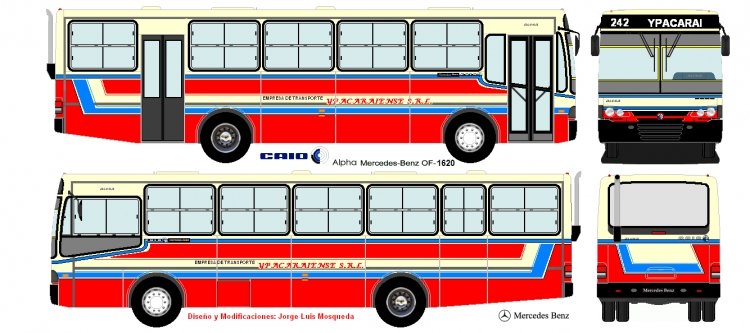 Mercedes-Benz OF 1318 - Caio Alpha (en Paraguay) - Empresa Ypacaraiense S.R.L. ,  Ex Linea 242
Diseño y Pintura: Jorge Luis Mosqueda
Palabras clave: MB